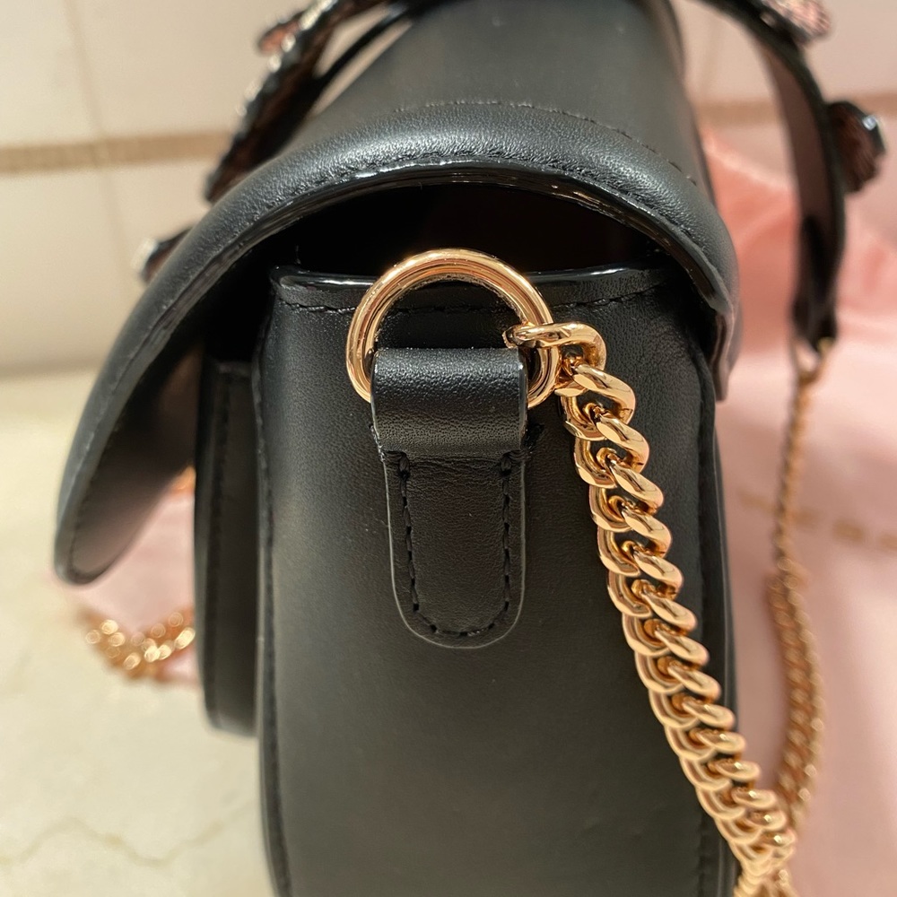 Sophia Webster Black Shoulder Bag with Pink Butterfly Accents - Picture 4 of 10